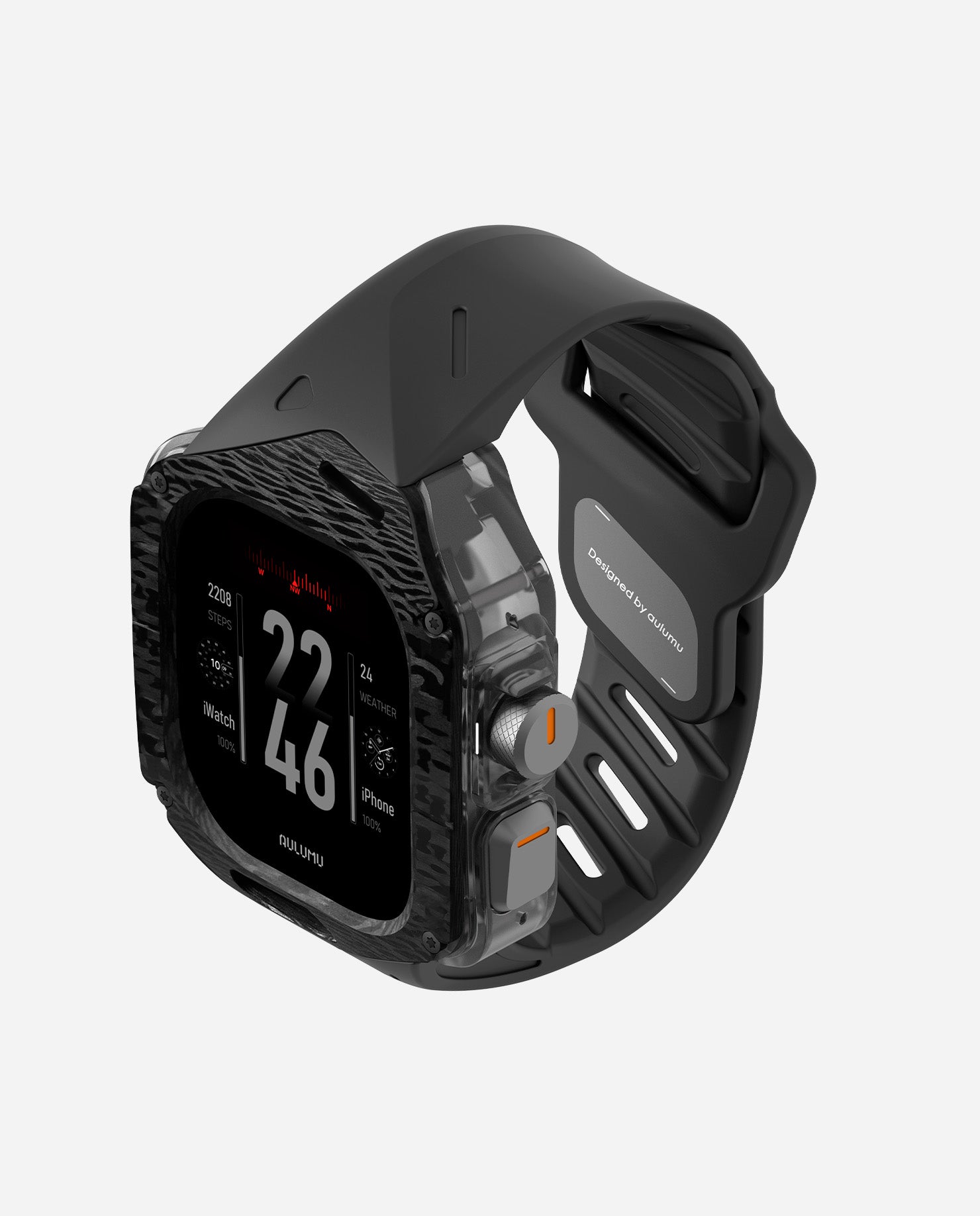 A01 Case with Band for Apple Watch Ultra 1/2/3 | Carbon Fiber Cover | FKM Band