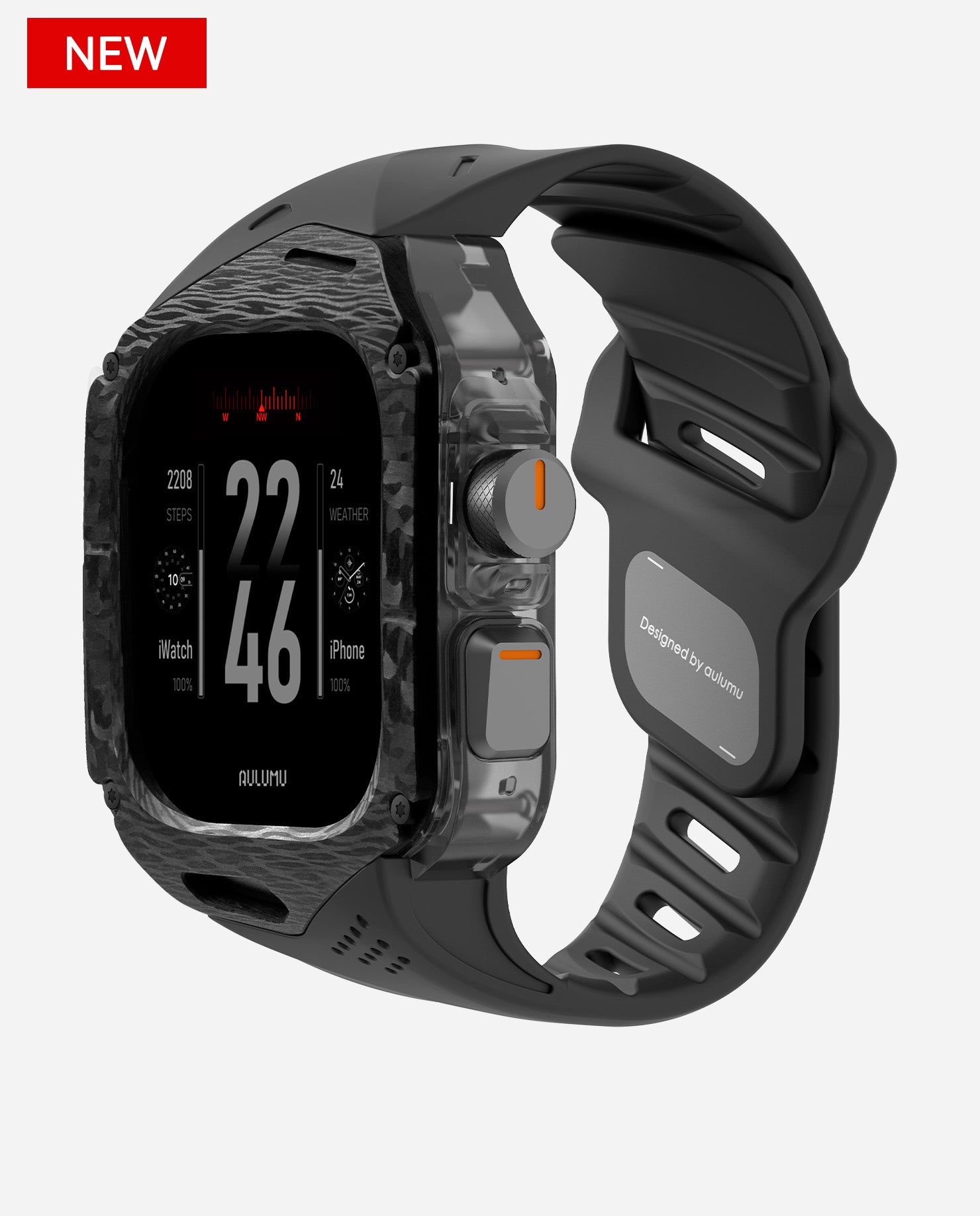 A01 Case with Band for Apple Watch Ultra | Carbon Fiber Cover | FKM Band