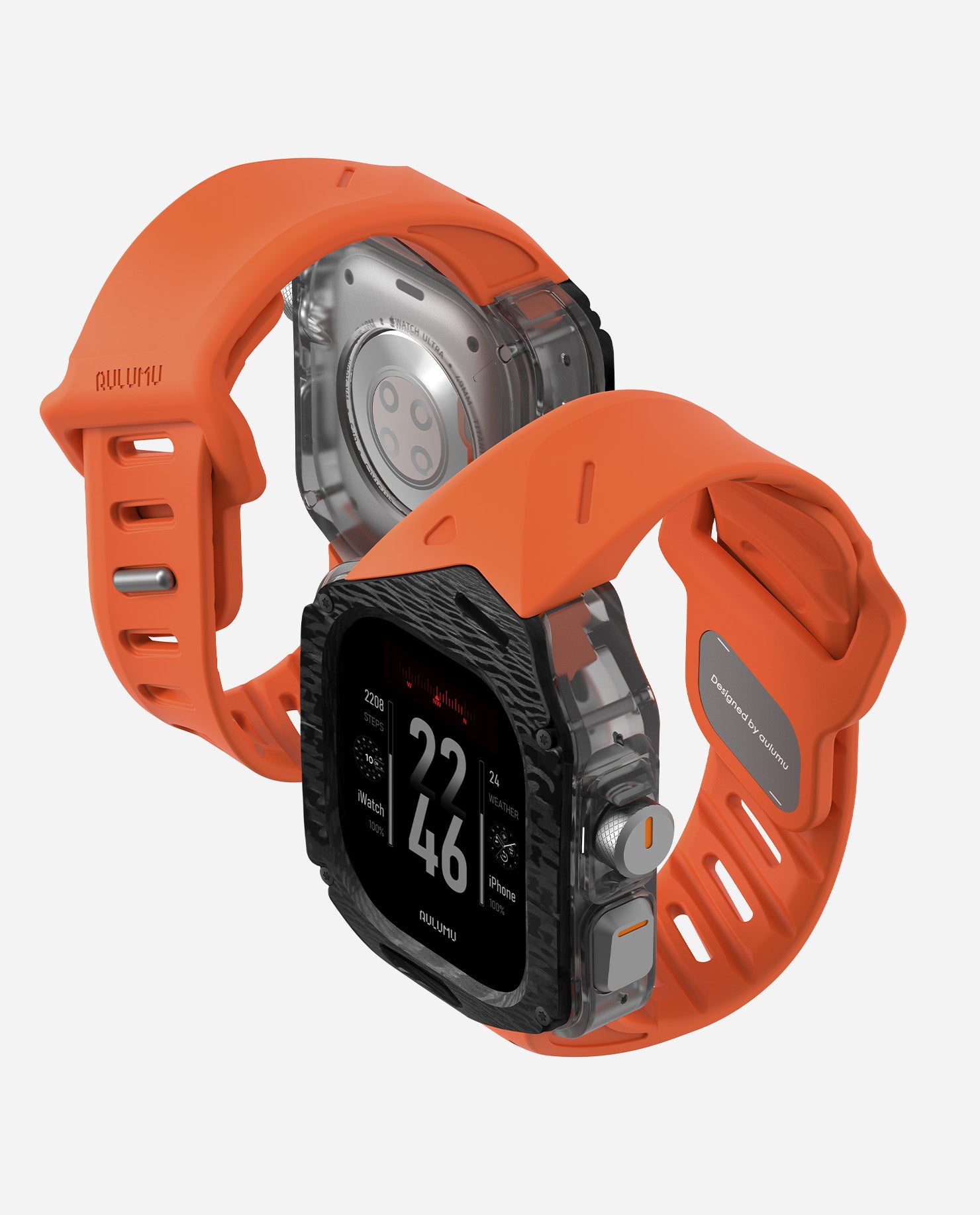 A01 Case with Band for Apple Watch Ultra 1/2/3 | Carbon Fiber Cover | FKM Band