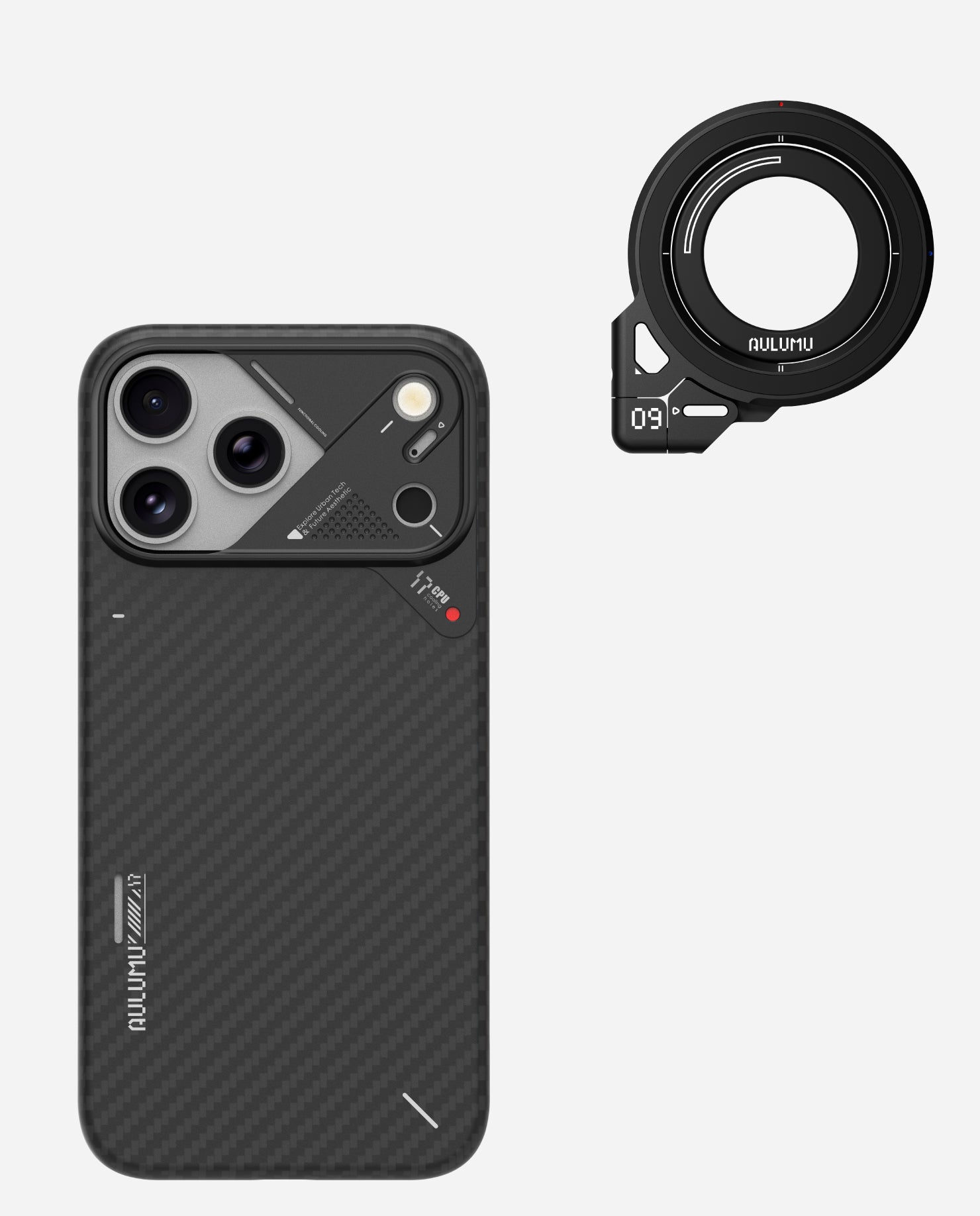 Aulumu iphone17proケースG09リング Magsafe360度回 A17 iPhone 17 Series Aramid Fiber Case & G09 Infinite 360° Magnetic St