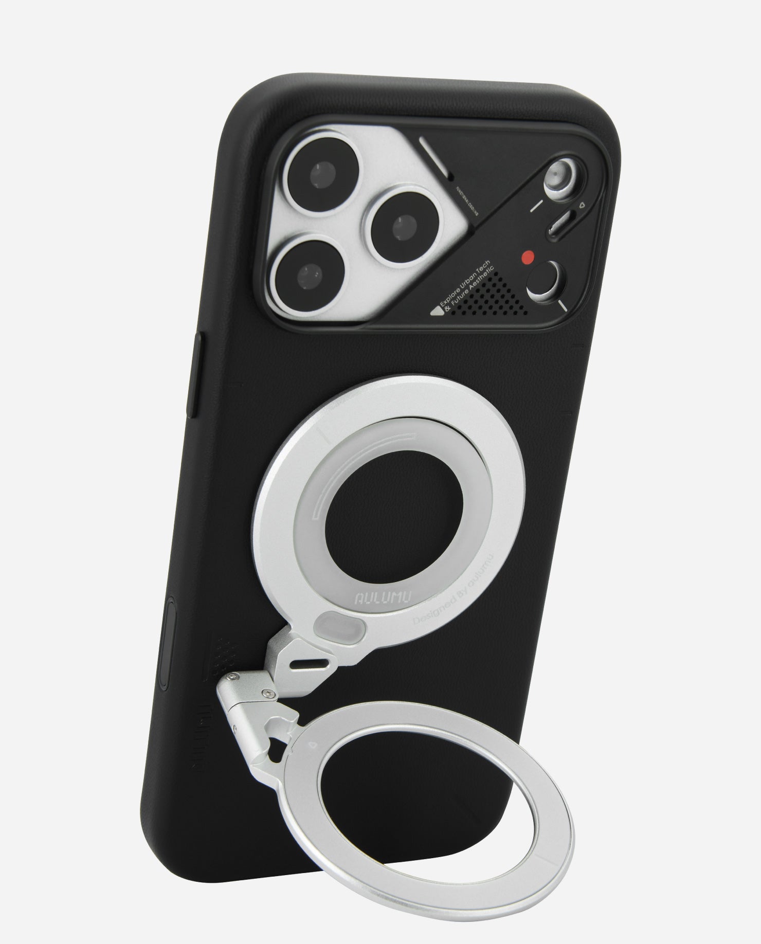 iPhone 17 Series Vegan Leather Case & G09 Infinite 360° MagSafe Stand