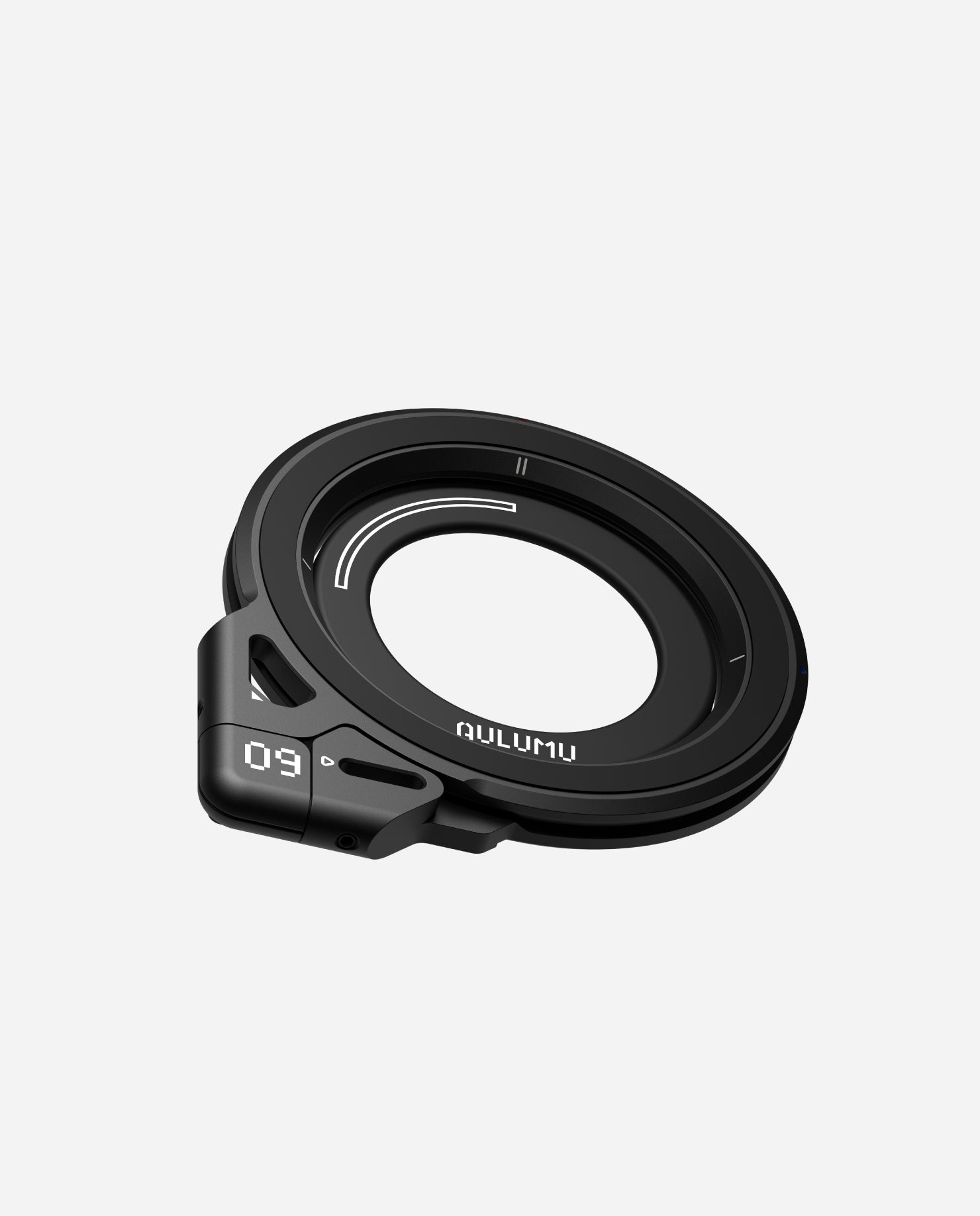 side view of aulumu G09 black Infinite 360° MagSafe stand folded flat