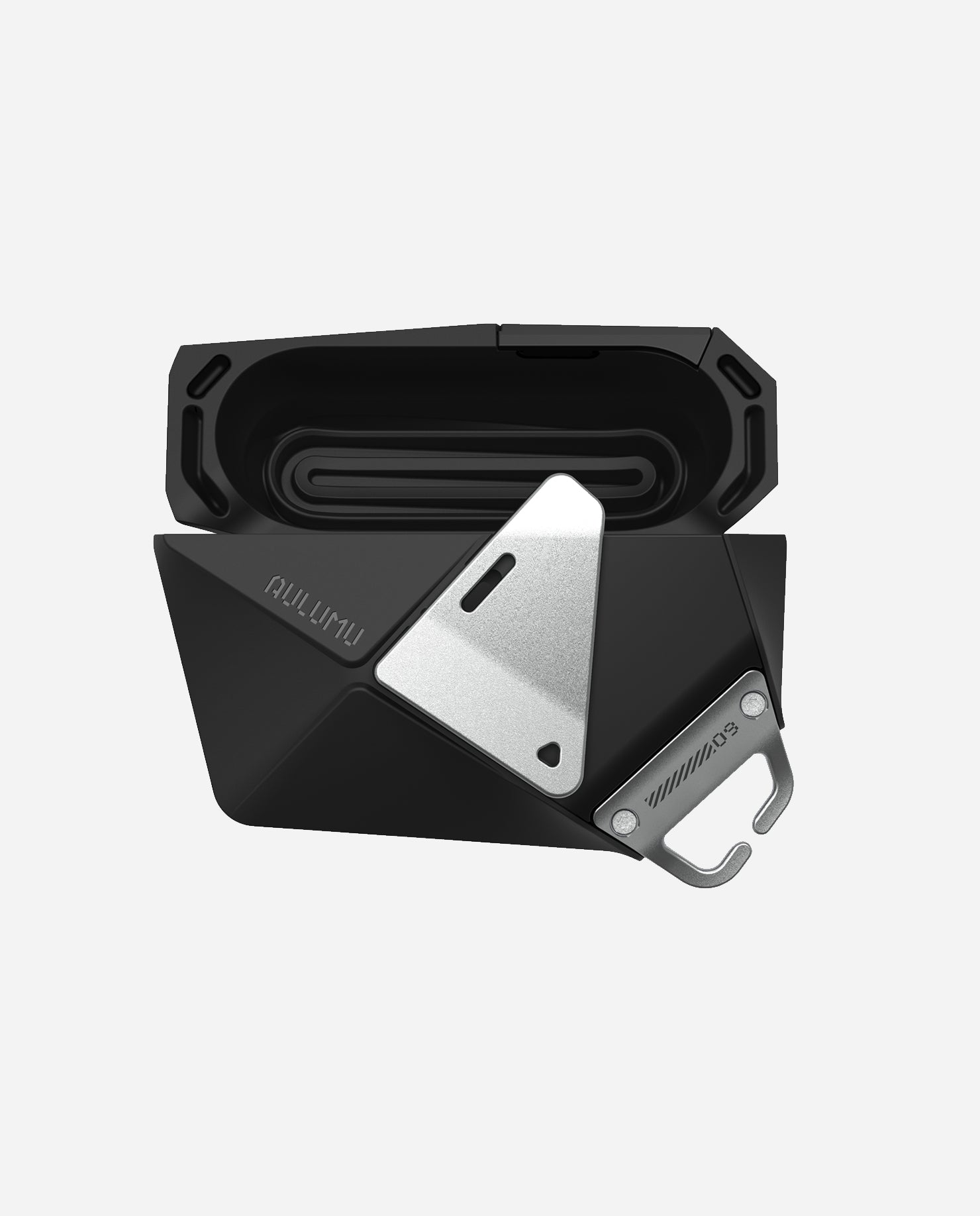 A09 Geometric Case for AirPods Pro Series | Lock & Lanyard | Black
