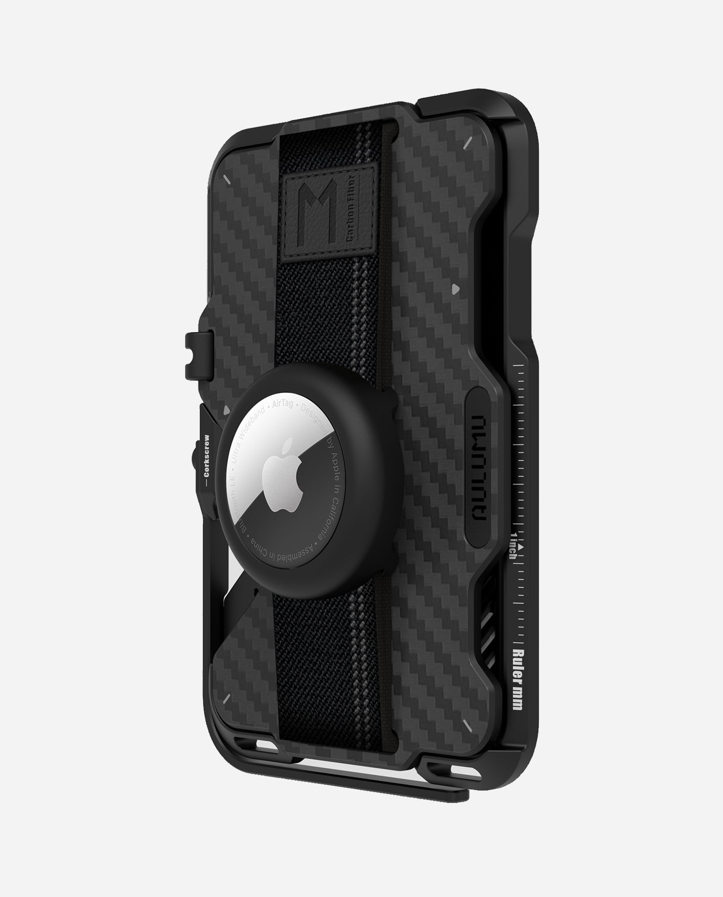 Magnetic metal wallet with mini ruler