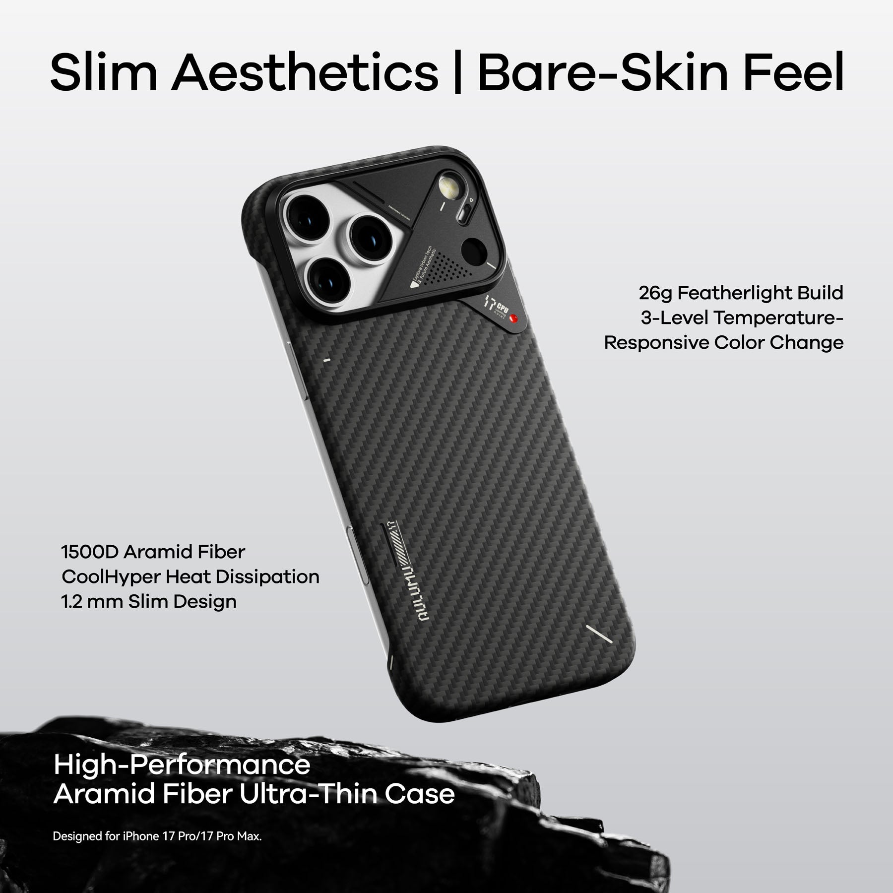 A17 Aramid Fiber Case for iPhone 17 Series | Ultra Slim | Real Cooling