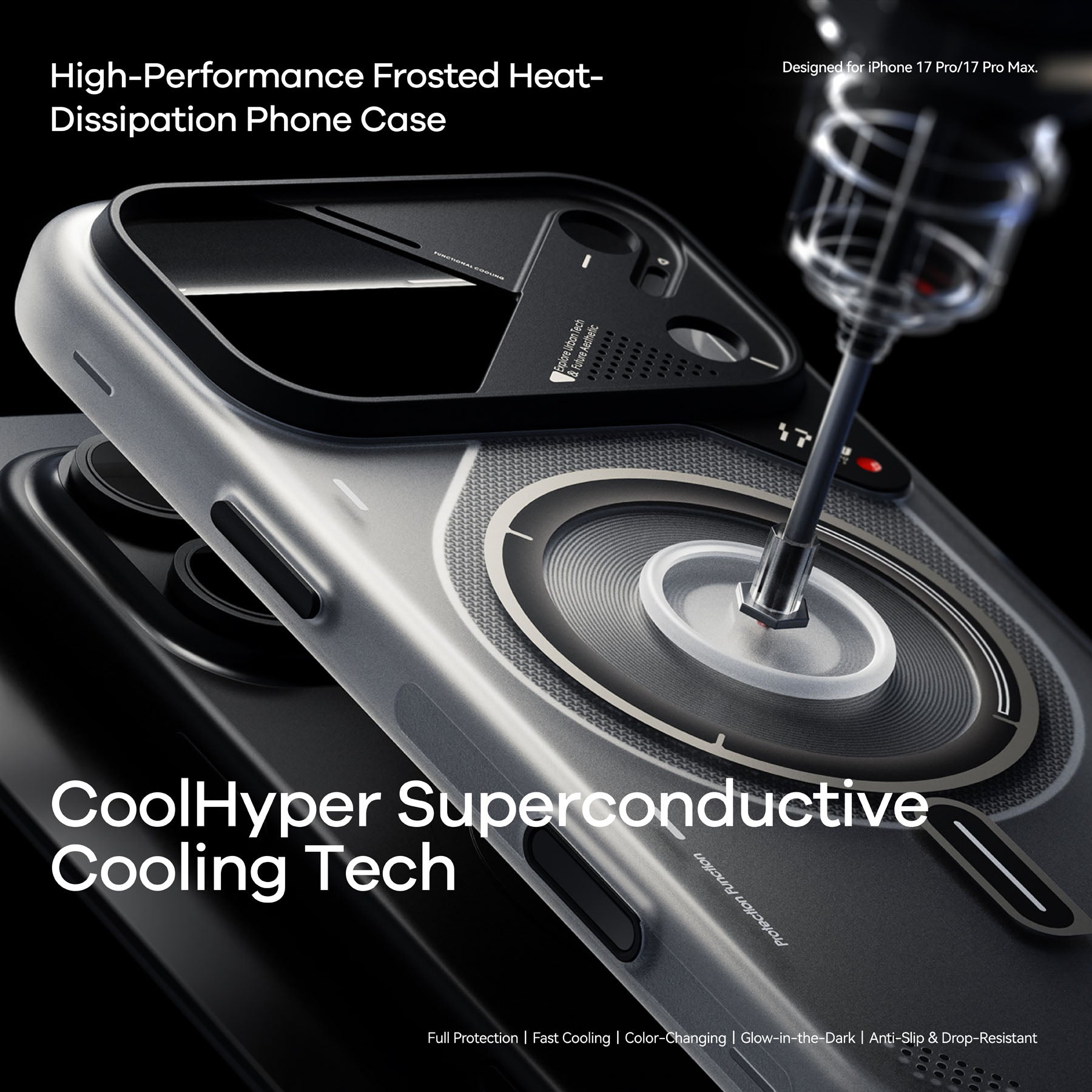 AULUMU A17 iPhone 17pro用ケース レンズカバー 充電器付き iPhone 17 Series Case