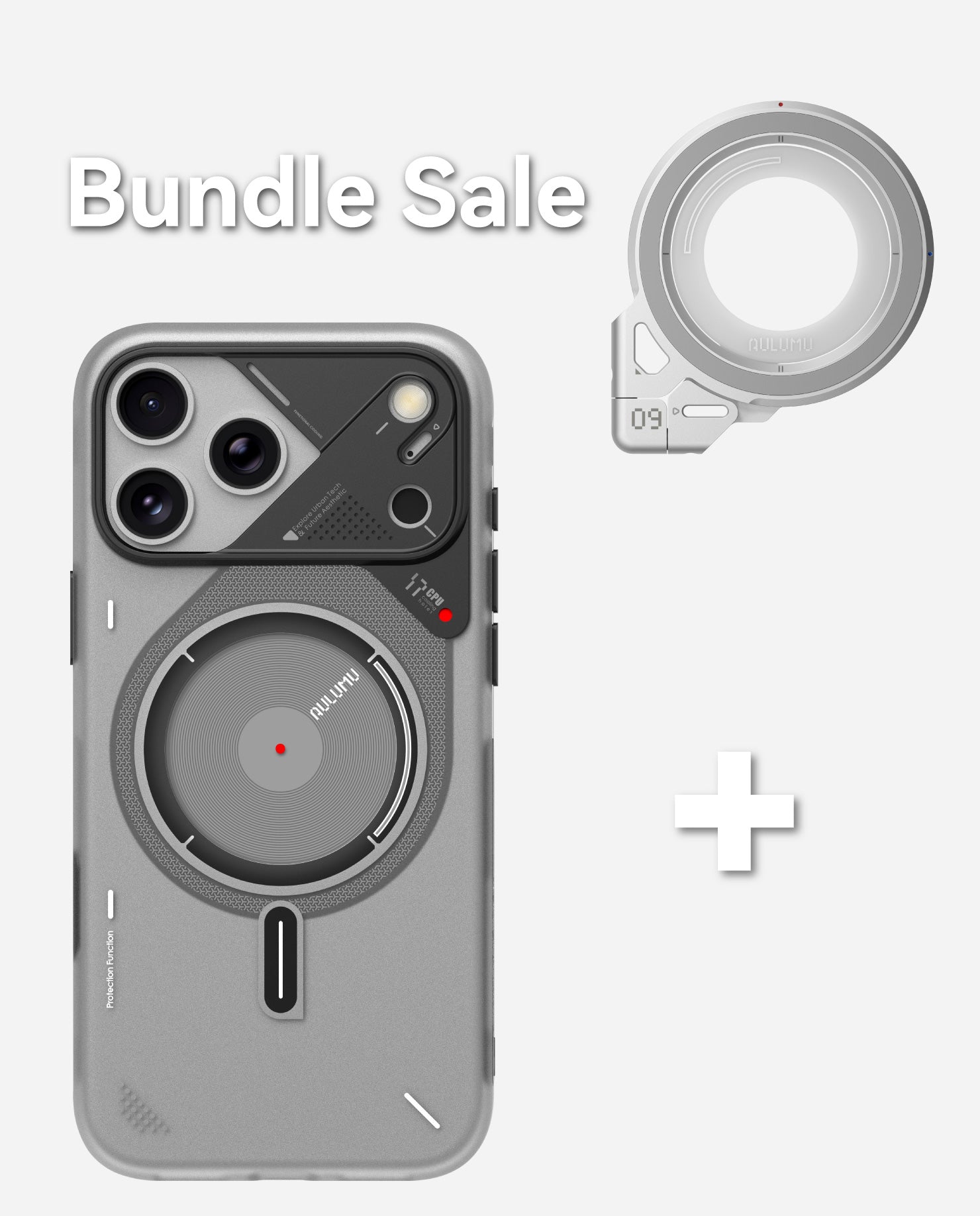 Aulumu A17 G09 ケース スマホリング セット A17 iPhone 17 Series Frosted Case & G09 Infinite 360° Magnetic Stand