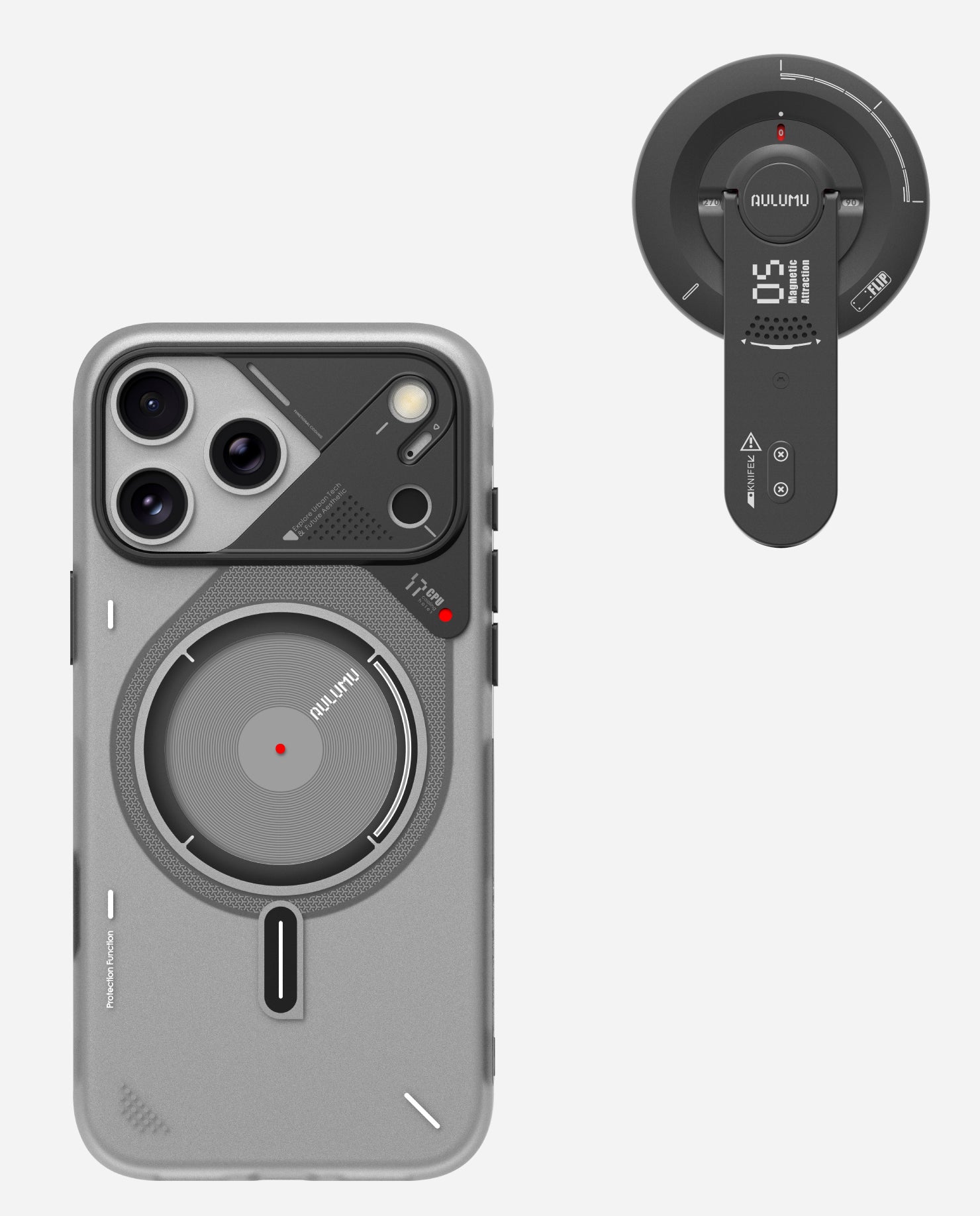 Aulumu iPhone17 Pro Max用ケース スマホスタンド付き iPhone 17 Pro / Pro Max Frosted Case & G05 Air Next-Gen Hi-Per Magneti