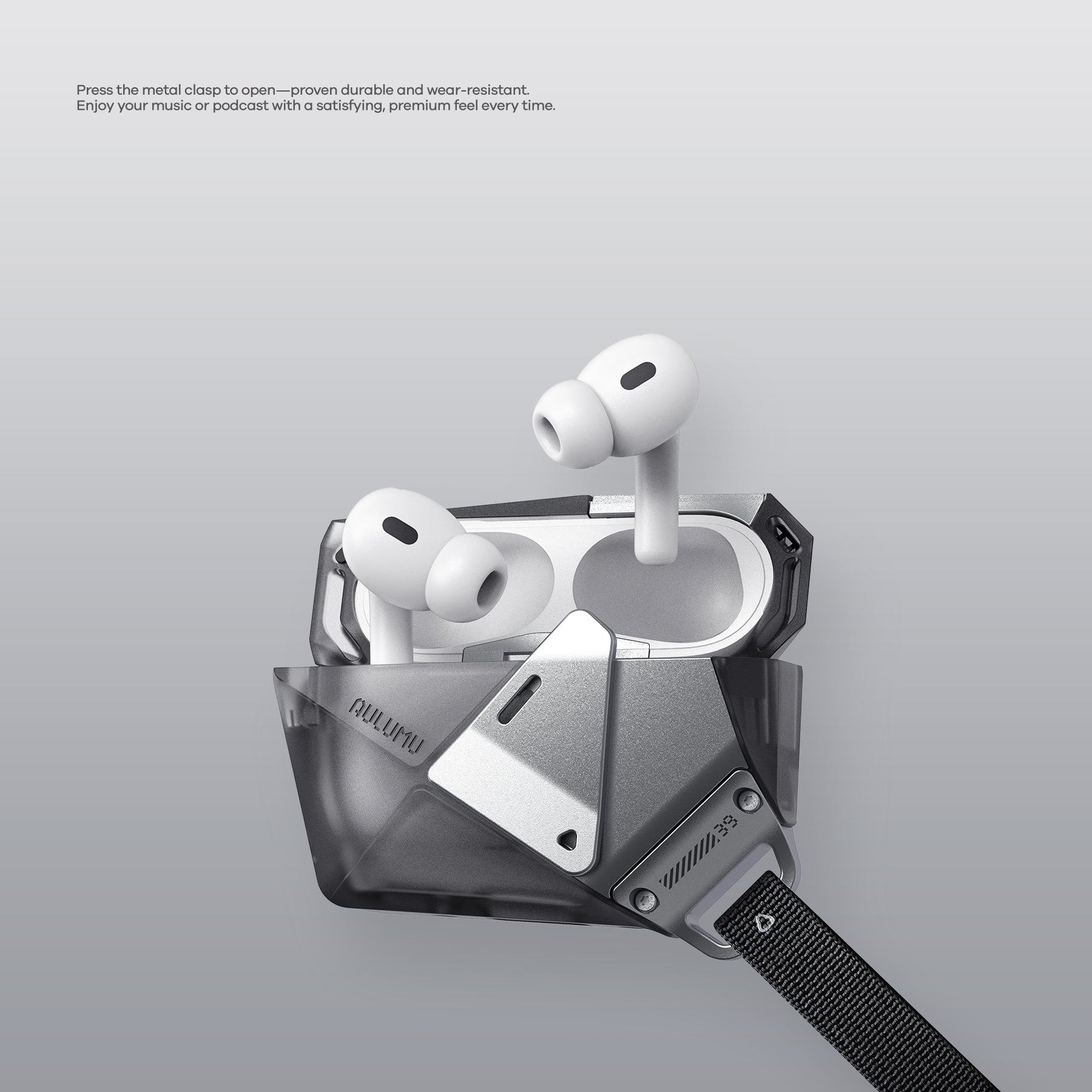 【特価商品】Aulumu A39 AirPods Pro3 ケース (2025) AULUMU A39 Geometric Case for AirPods Pro 3 | Lock & Lanyard
