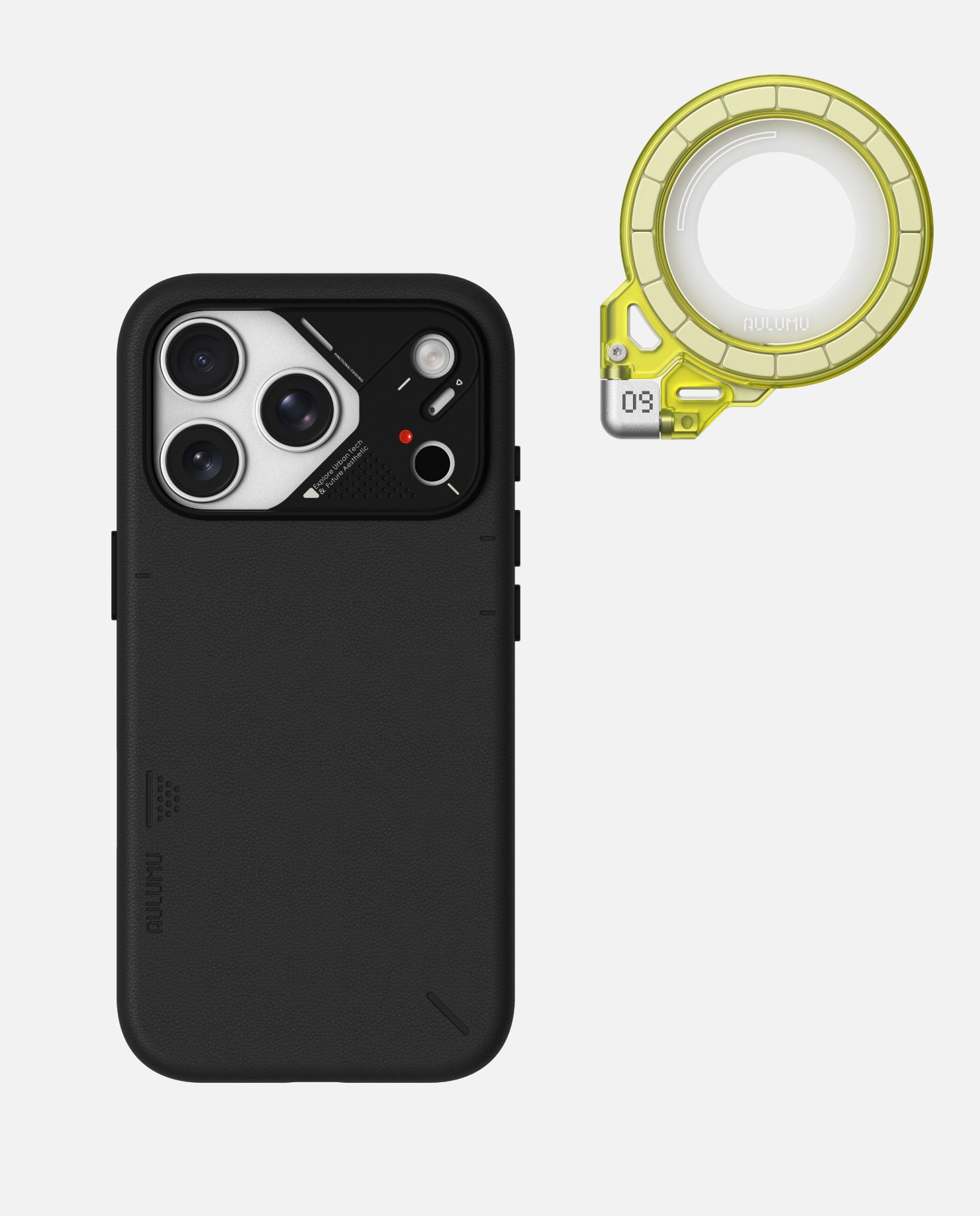 A17 iPhone 17 Series Vegan Leather Case & G09 Ghost Infinite 360° Magnetic Stand