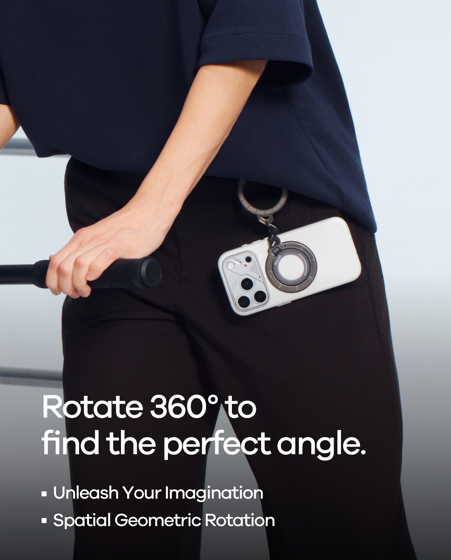 G09 Ghost Magnetic Ring Stand - 360° Rotation, PC Material | aulumu