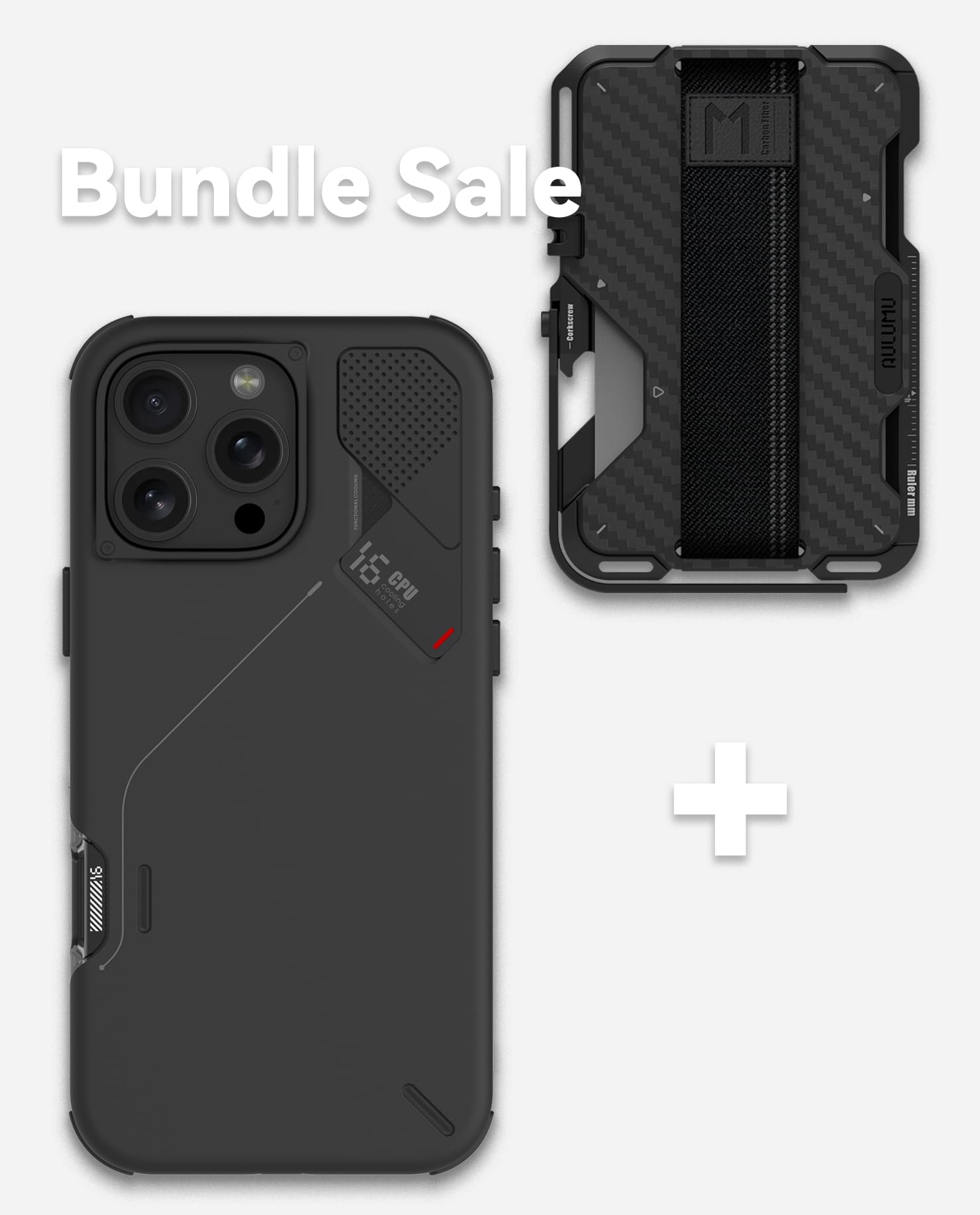 A16 Slim Shockproof Case & G03 Carbon Fiber Cover Wallet Bundle