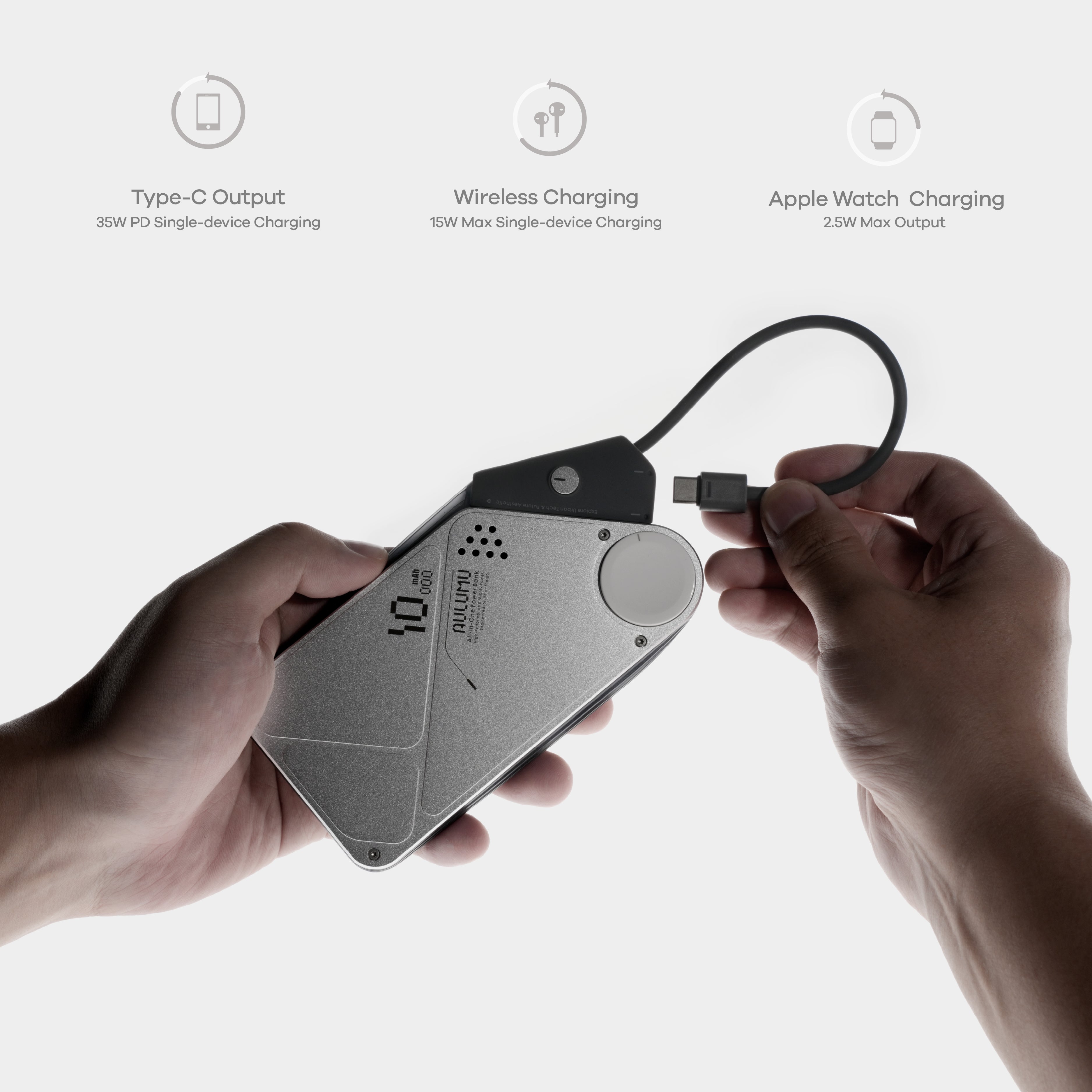 aulumu M10 10000mAh Multi-Charging Dual-Mag Power Bank